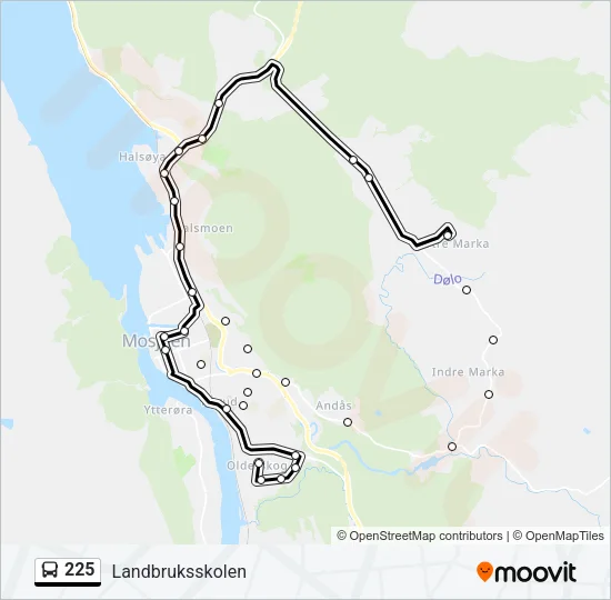 225 Bus Line Map