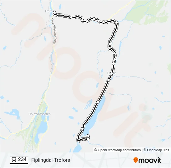 234 Bus Line Map