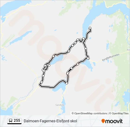 255 Bus Line Map