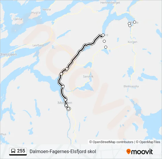 255 Bus Line Map