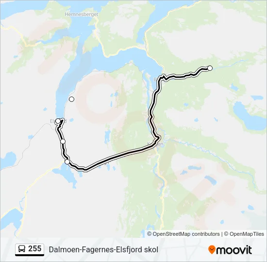 255 Bus Line Map