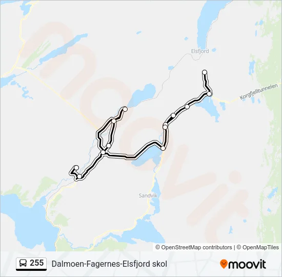 255 Bus Line Map
