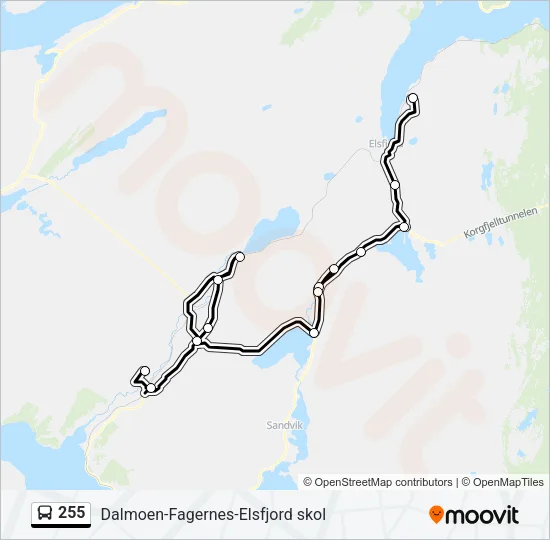 255 Bus Line Map