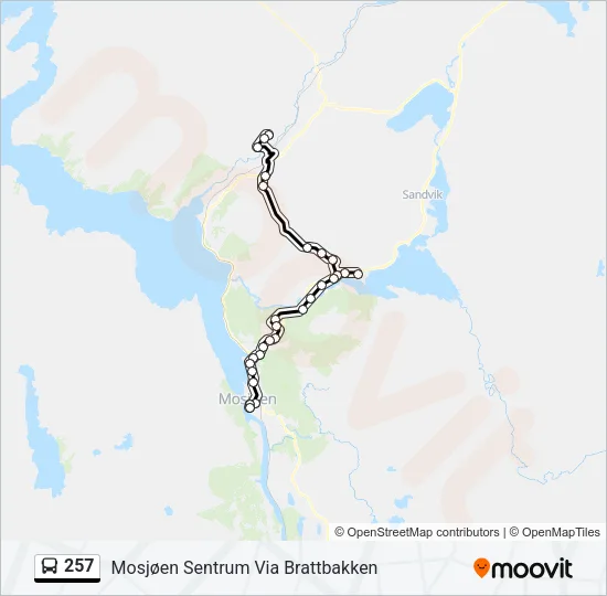257 Bus Line Map