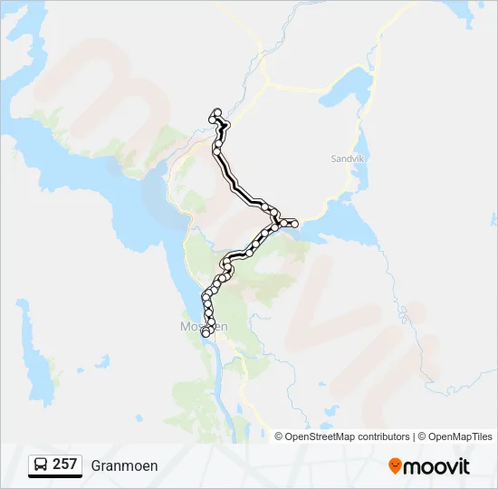 257 Bus Line Map