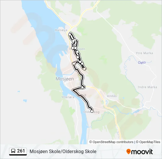 261 Bus Line Map