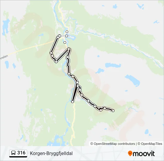 316 Bus Line Map