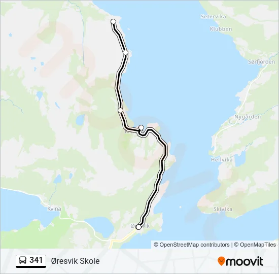 341 Bus Line Map