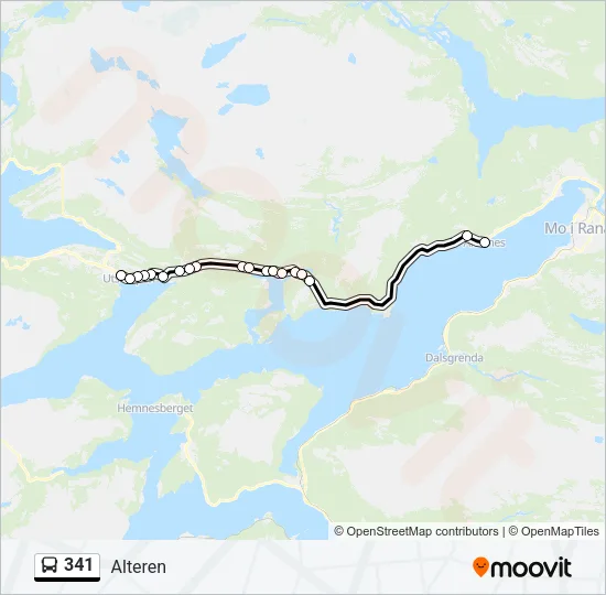 341 Bus Line Map