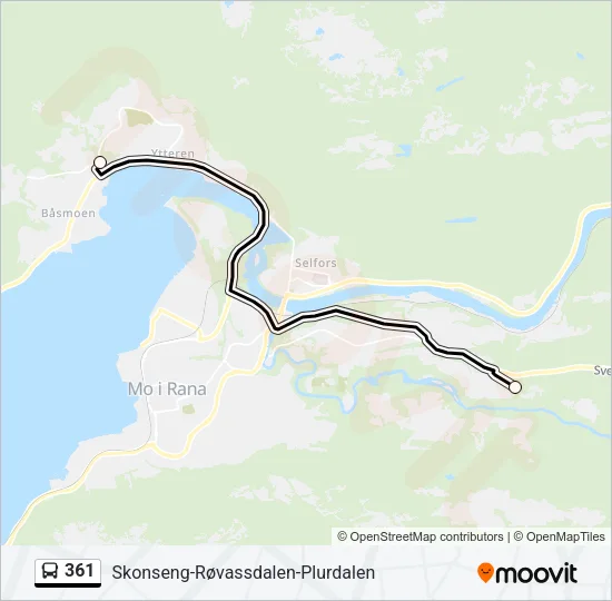 361 Bus Line Map