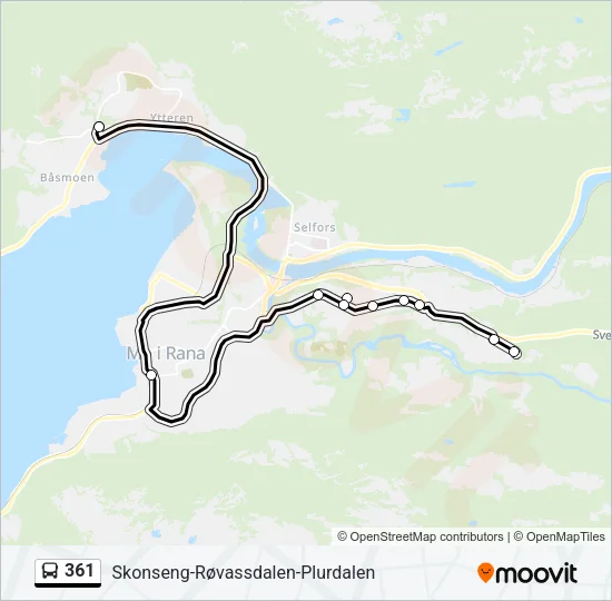 361 Bus Line Map