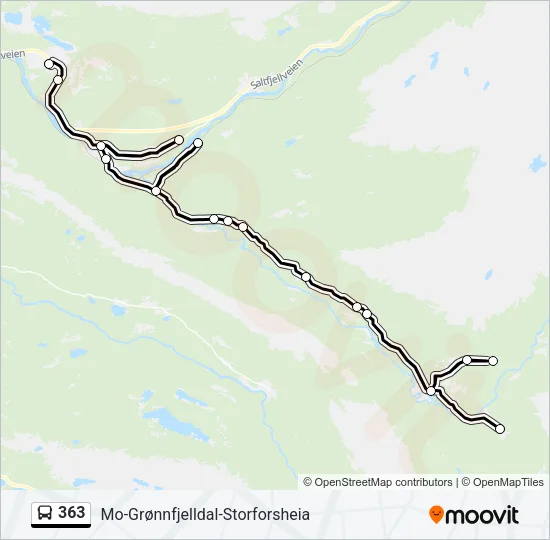 363 Bus Line Map