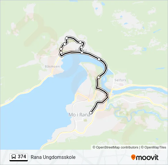 374 Bus Line Map