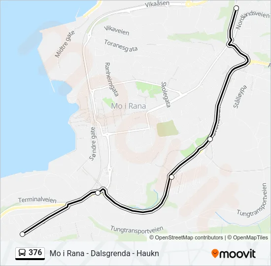 376 Bus Line Map