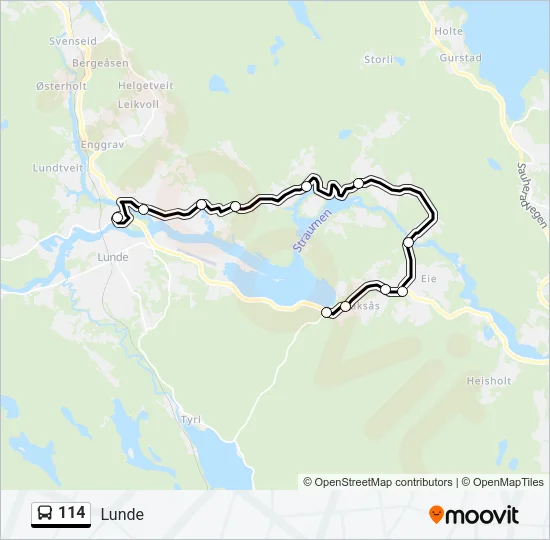 114 Bus Line Map