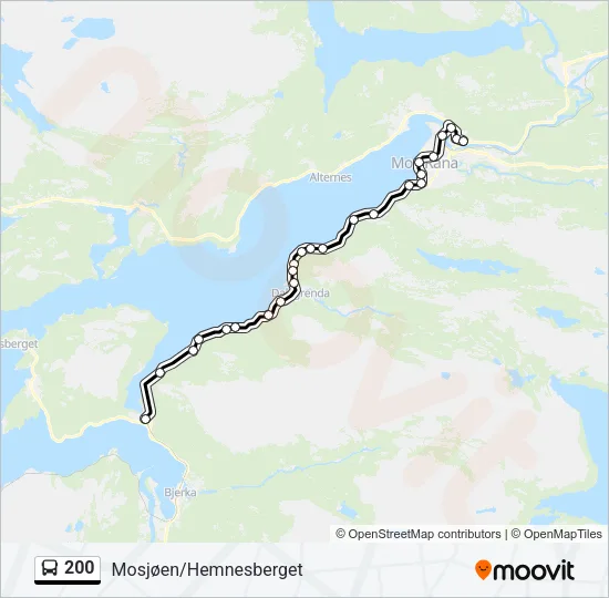 200 Bus Line Map