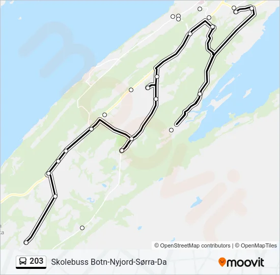 203 Bus Line Map