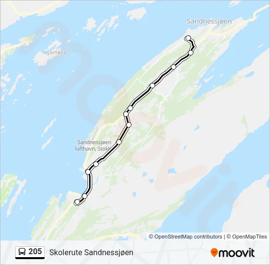 205 Bus Line Map