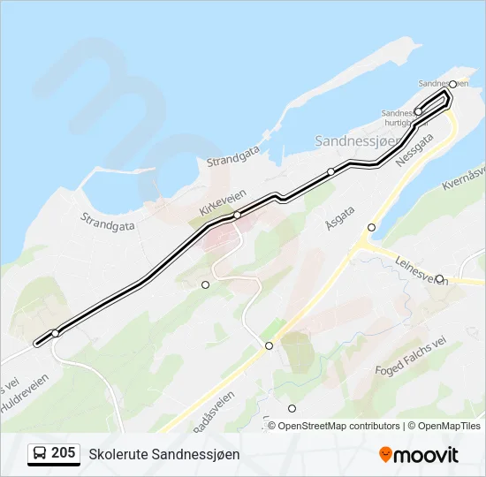 205 Bus Line Map