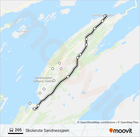 205 Bus Line Map