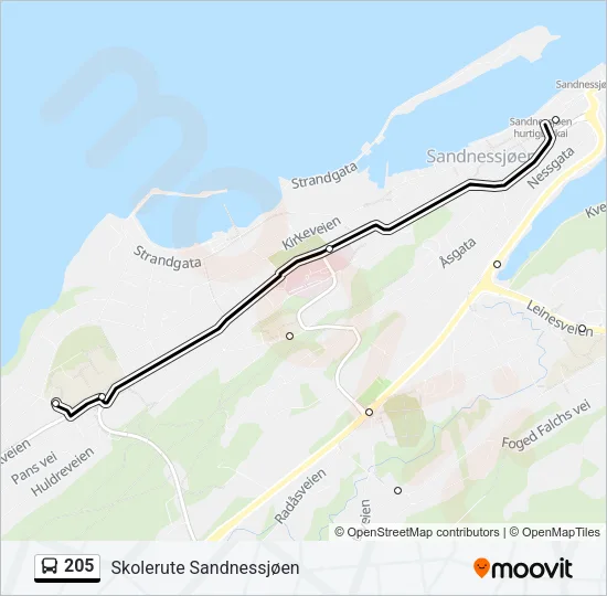 205 Bus Line Map