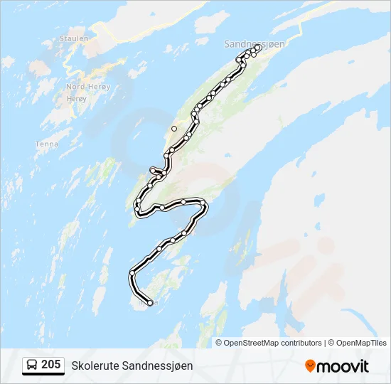 205 Bus Line Map