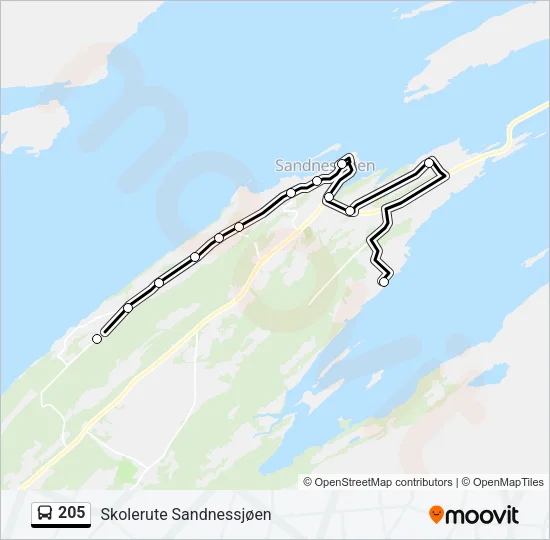 205 Bus Line Map