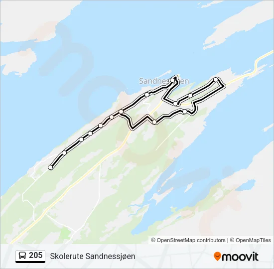 205 Bus Line Map