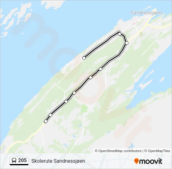 205 Bus Line Map