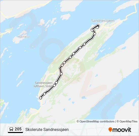 205 Bus Line Map