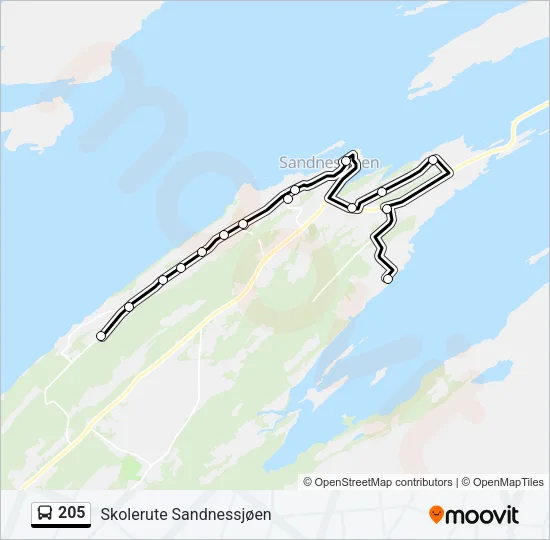205 Bus Line Map