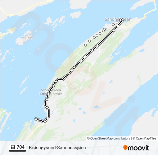 704 Bus Line Map