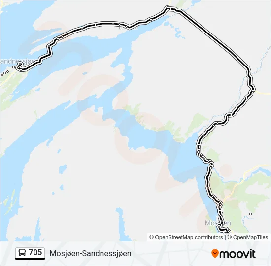705 Bus Line Map