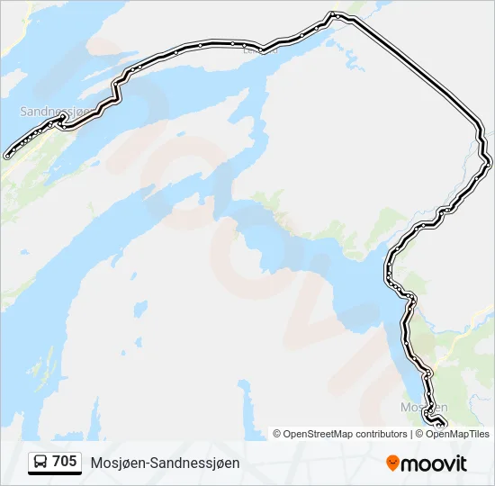 705 Bus Line Map