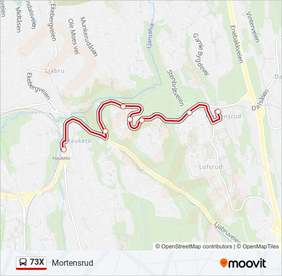 73X bus Line Map