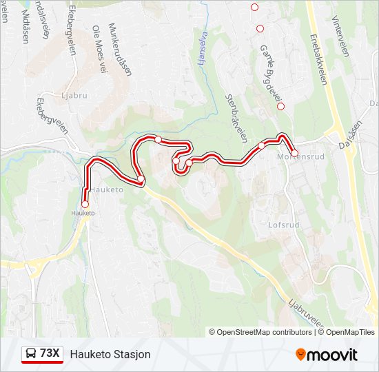 73X Bus Line Map