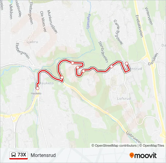 73X Bus Line Map