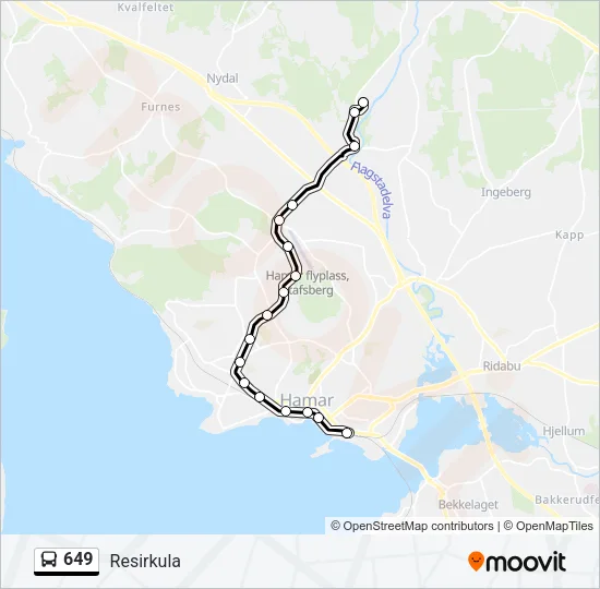 649 Bus Line Map