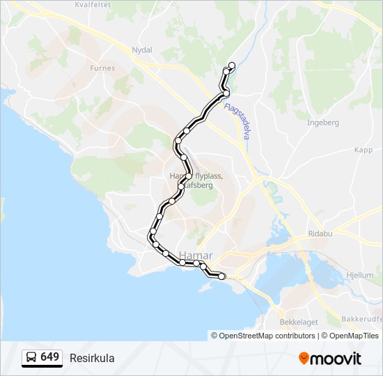 649 bus Line Map
