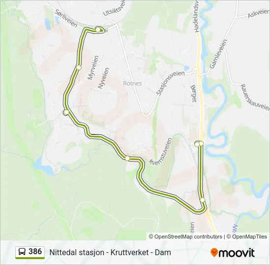 386 Bus Line Map