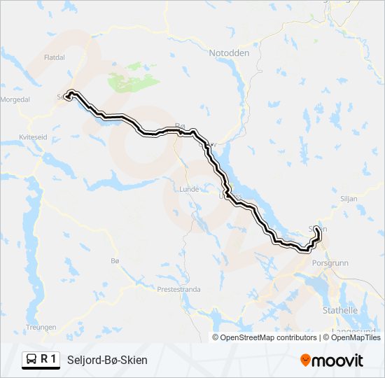 R 1 bus Line Map