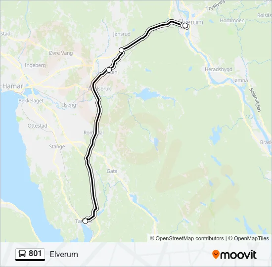 801 Bus Line Map