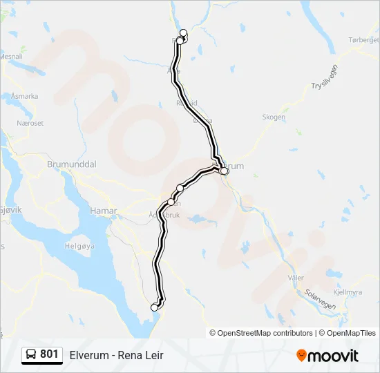 801 Bus Line Map