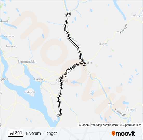 801 bus Line Map