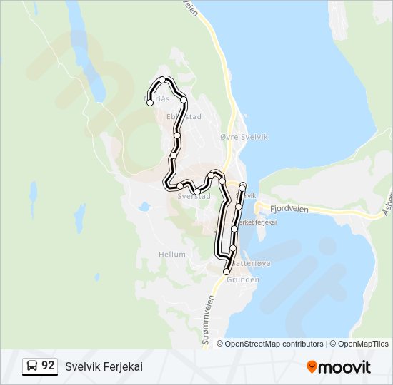 92 Bus Line Map