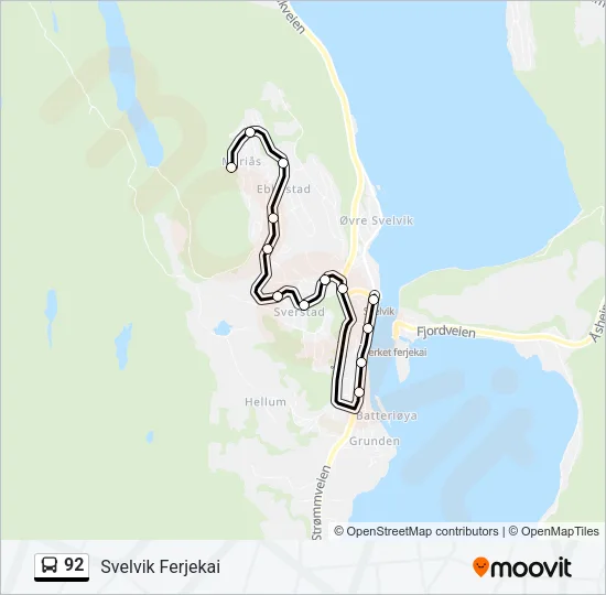 92 Bus Line Map