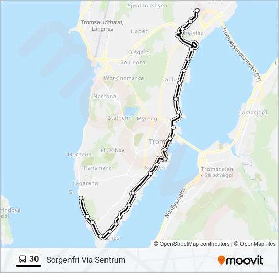 30 Bus Line Map