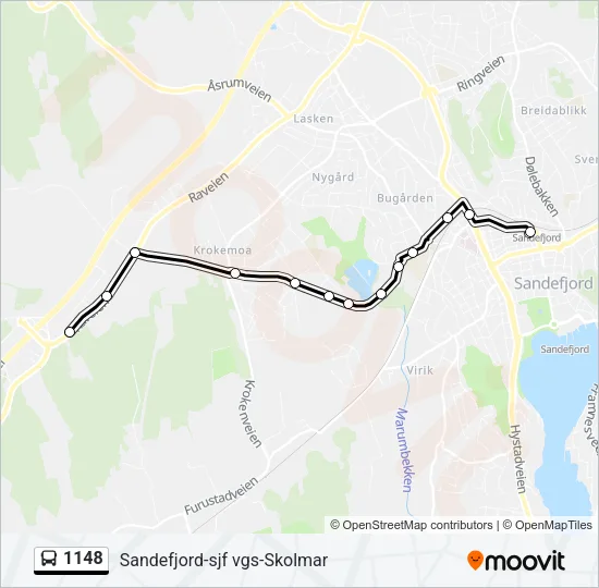 1148 Bus Line Map