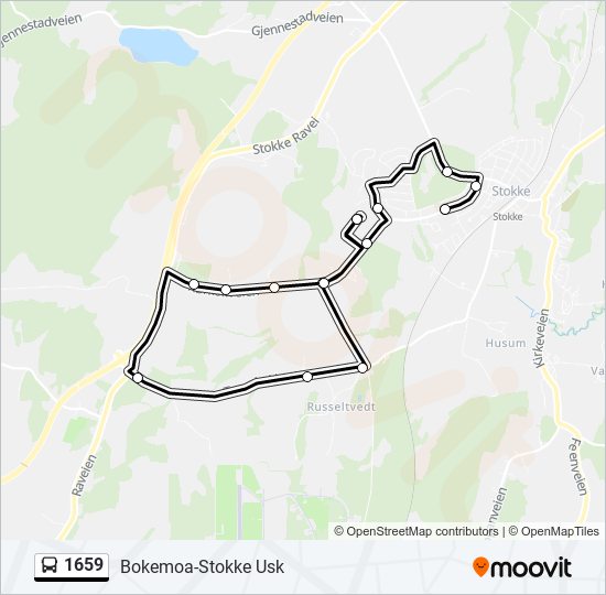 1659 bus Line Map