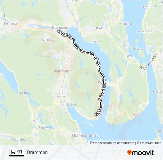 91 Bus Line Map